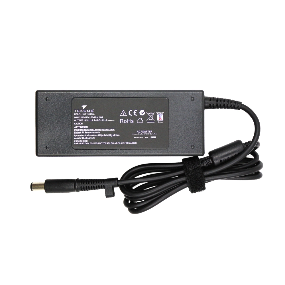 Teksus Laptop Adapter Compatible  For HP 90w | 19v/4.74a | 7.4mm x 5.0mm BIG Pin view 2